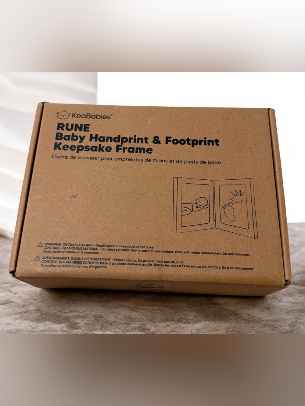 KeaBabies Rune Baby Handprint & Footprint Keepsake Frame NIB